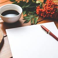 A blank page with a pen - customer service